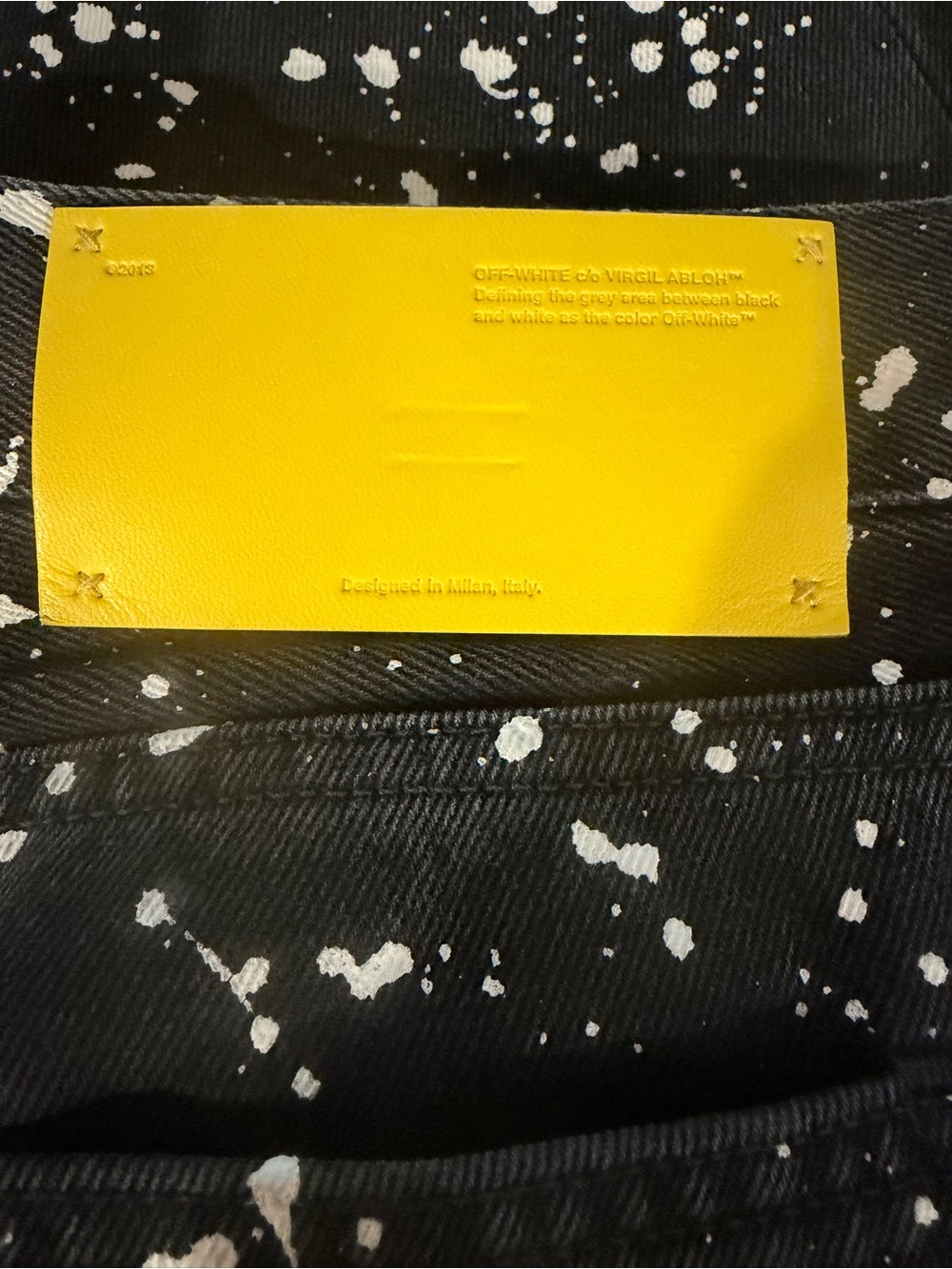 OFF-WHITE c/o Virgil Abloh Diagonal Paint Splatter Jeans Sz 31 Black 2022 - Picture 3 of 9